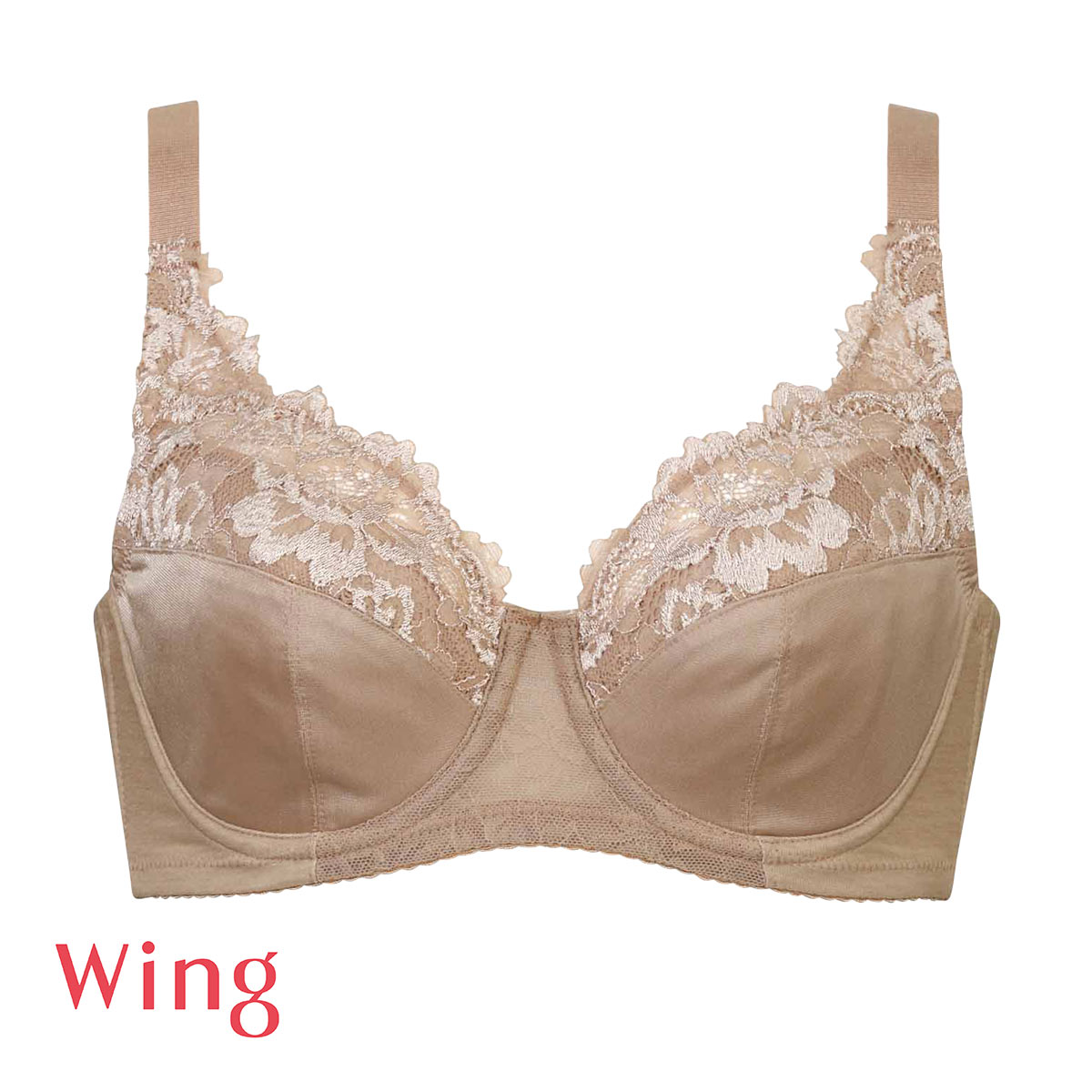 ワコール Wacoal ウイング Wing バストをしっかり包み込む フルカップ ブラジャー 脇から背中なめらかシルエット CD KB2115 単品(DBE-濃ベージュ-C70)