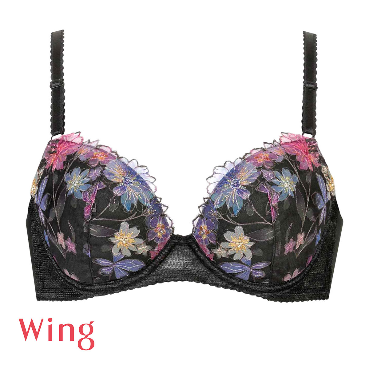 ワコール ウイング KB2366 スキマフィットブラ ブラジャー AB Wacoal Wing 24AW(BK-ブラック-A65)