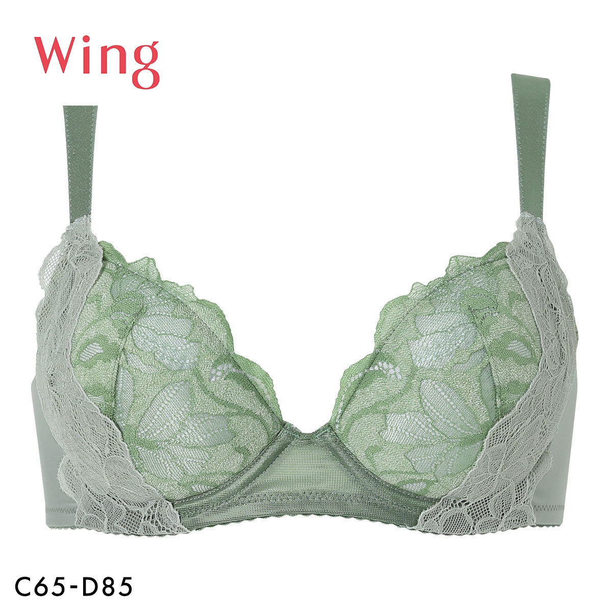 ワコール ウイング KB2368 もちっとふわっとブラ ブラジャー CD 肩らく Wacoal Wing(GR-グリーン-C65)