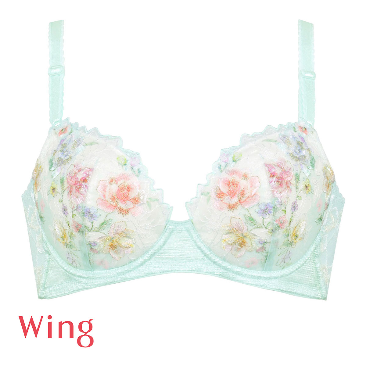 ワコール Wacoal ウイング Wing KB2721 後ろ姿きれいブラ AB 3/4カップ ブラジャー 脇高 24SS 単品(ME-メロン-A65)