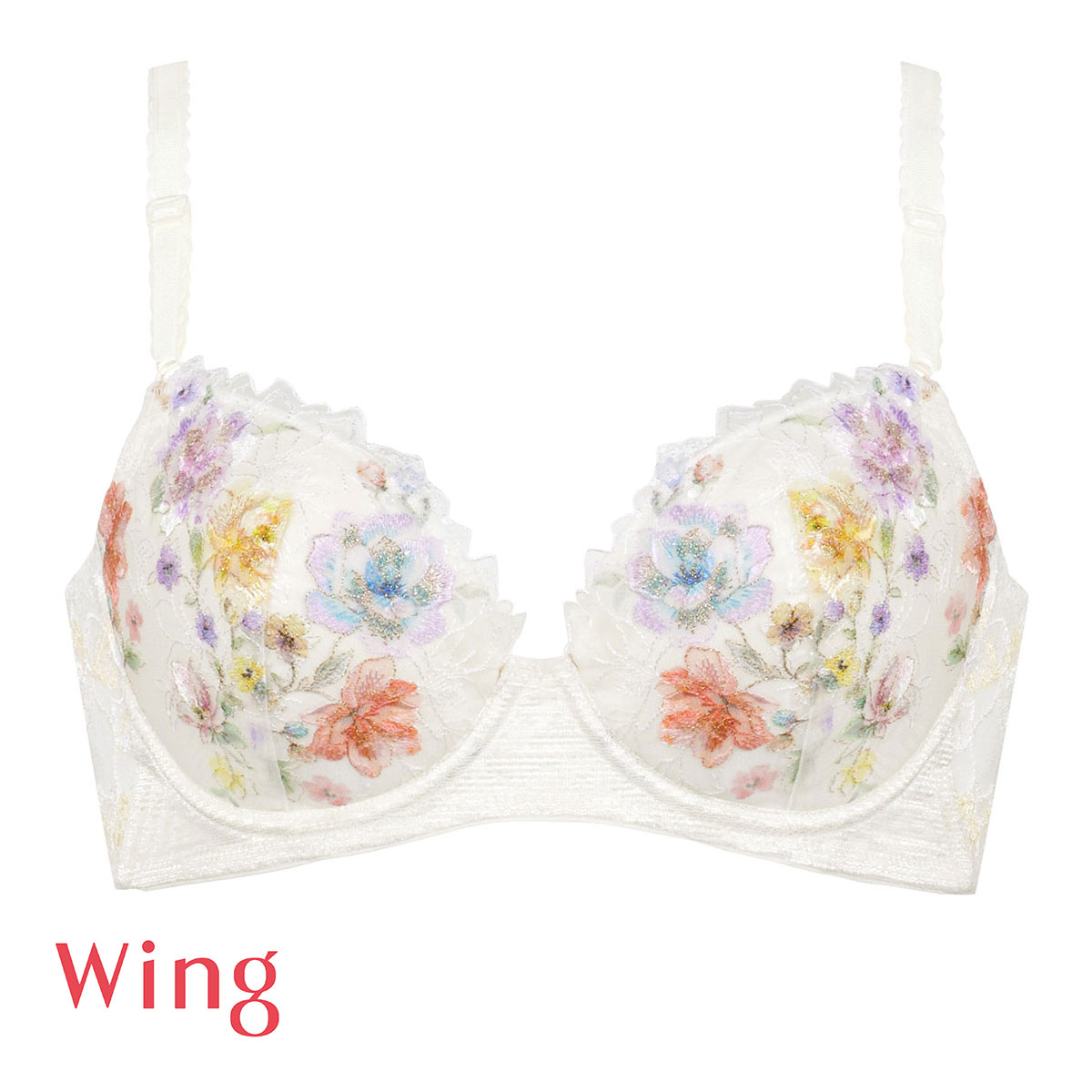 ワコール Wacoal ウイング Wing KB2721 後ろ姿きれいブラ AB 3/4カップ ブラジャー 脇高 24SS 単品(IV-アイボリー-A65)