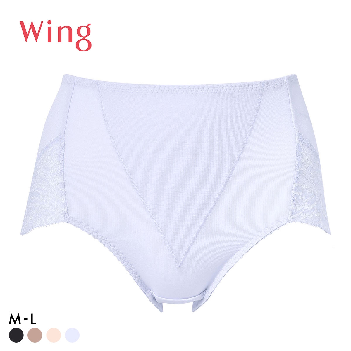 ワコール Wacoal ウイング Wing お腹とヒップをほどよくサポート Pパンツ ML ショート ガードル ショーツ 綿混 単品(VI-バイオレット-M)