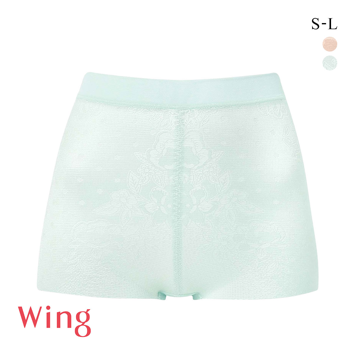 ワコール ウイング 夏の涼軽パンツ ショートガードル 吸汗速乾 通気性 Wacoal Wing KQ2515(LBU-薄ブルー-58・S)