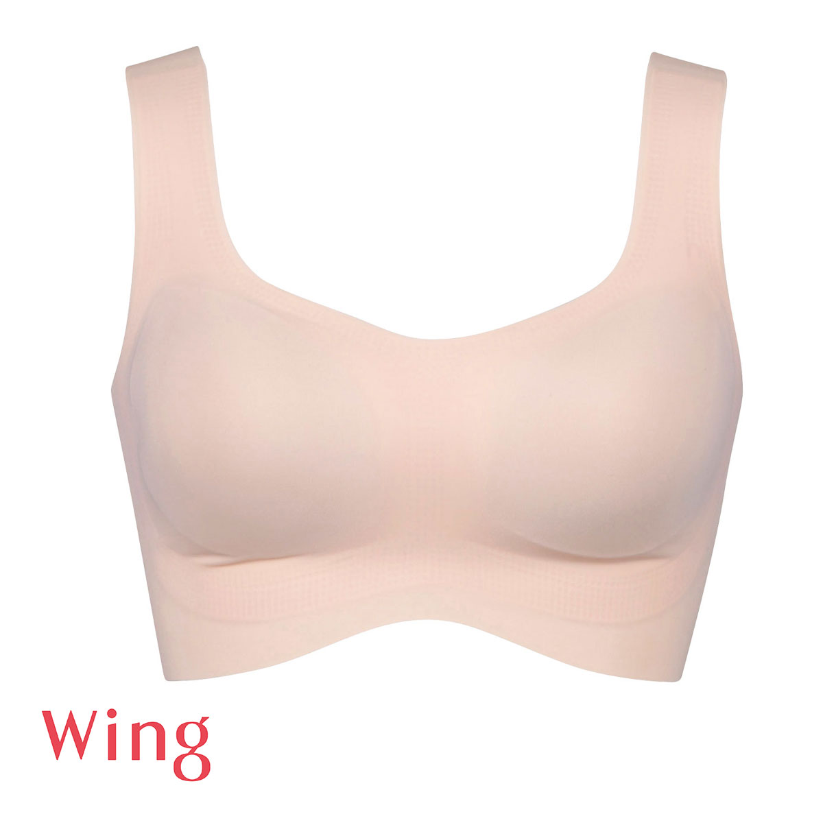 ワコール Wacoal ウイング Wing　フィットトップ ハーフトップ ノンワイヤー ブラジャー SML ワイヤレスブラ シームレス 単品(LBE-薄ベージュ-S)