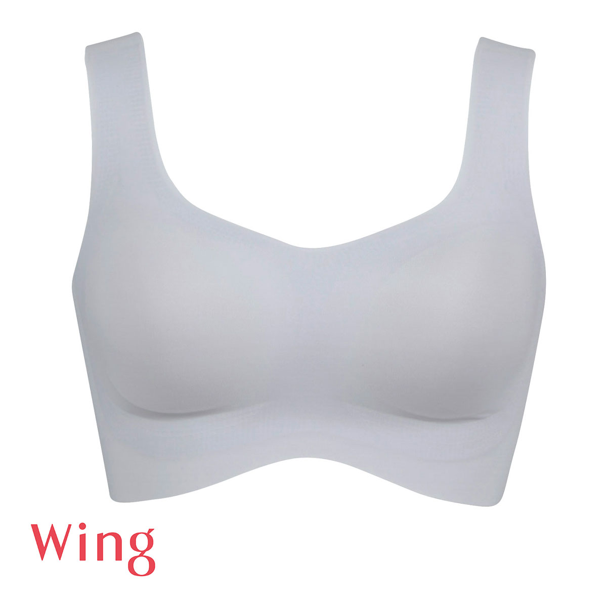 ワコール Wacoal ウイング Wing　フィットトップ ハーフトップ ノンワイヤー ブラジャー SML ワイヤレスブラ シームレス 単品(LGY-薄グレー-S)