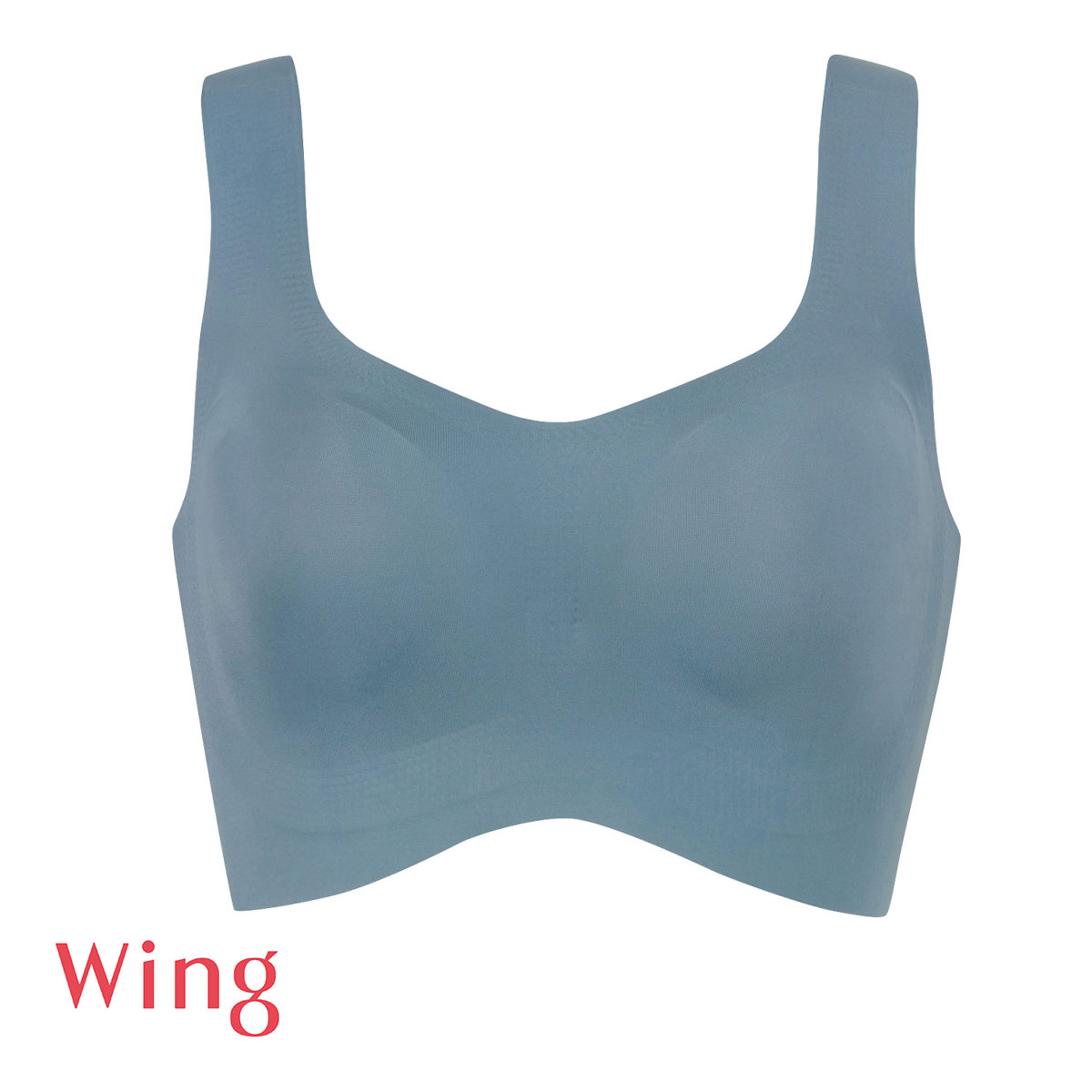 ワコール Wacoal ウイング Wing　フィットトップ ハーフトップ ノンワイヤー ブラジャー SML ワイヤレスブラ シームレス 単品(BGR-ブルーグリーン-S)