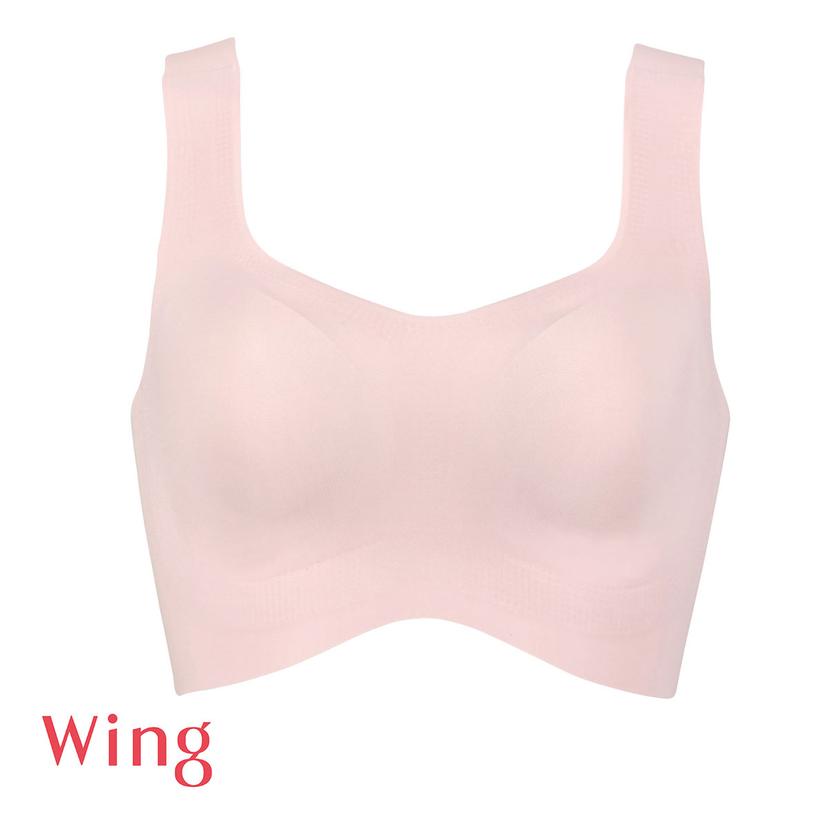 ワコール Wacoal ウイング Wing フィットトップ ハーフトップ ノンワイヤー ブラジャー LL 3L 大きいサイズ ワイヤレスブラ 単品(LPI-薄ピンク-LL)