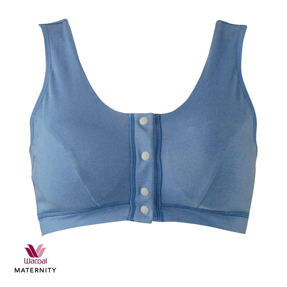 ワコール Wacoal マタニティ MATERNITY 出産後すぐに使える授乳ブラ ブラジャー ハーフトップ 前開き 産後用 MBR759 単品(BU-ブルー-ﾏﾀﾆﾃｨM1)