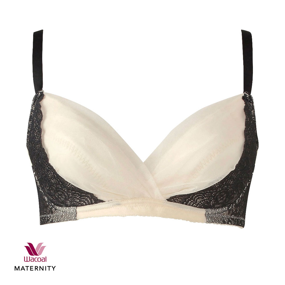 ワコール Wacoal マタニティ MATERNITY ブラジャー ノンワイヤー EF 産前産後兼用 単品 ハンモックのようにつつみこむブラ(CR-クリーム-E65)