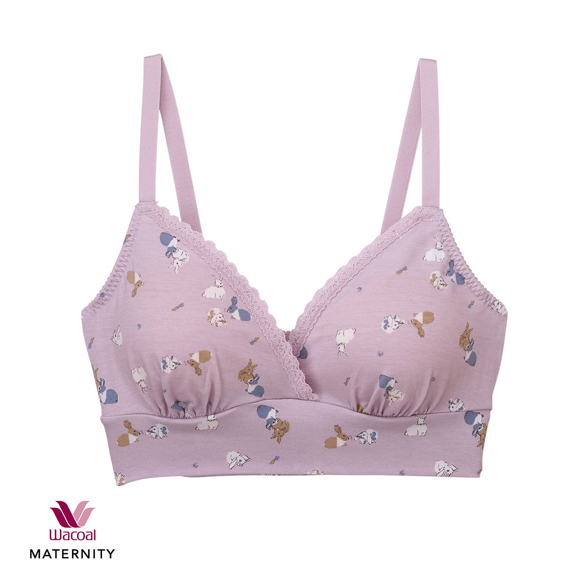 ワコール Wacoal マタニティ MATERNITY Waninal 産前産後用 ハーフトップ ノンワイヤー ブラジャー 授乳ブラ ML 単品(PPU-ピンクパープル-ﾏﾀﾆﾃｨM)