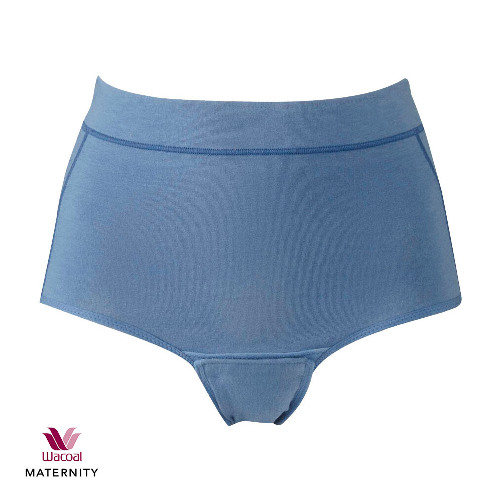 ワコール Wacoal マタニティ MATERNITY 産じょくショーツ 産褥用 クロッチ開閉あり ML 単品(BU-ブルー-M)