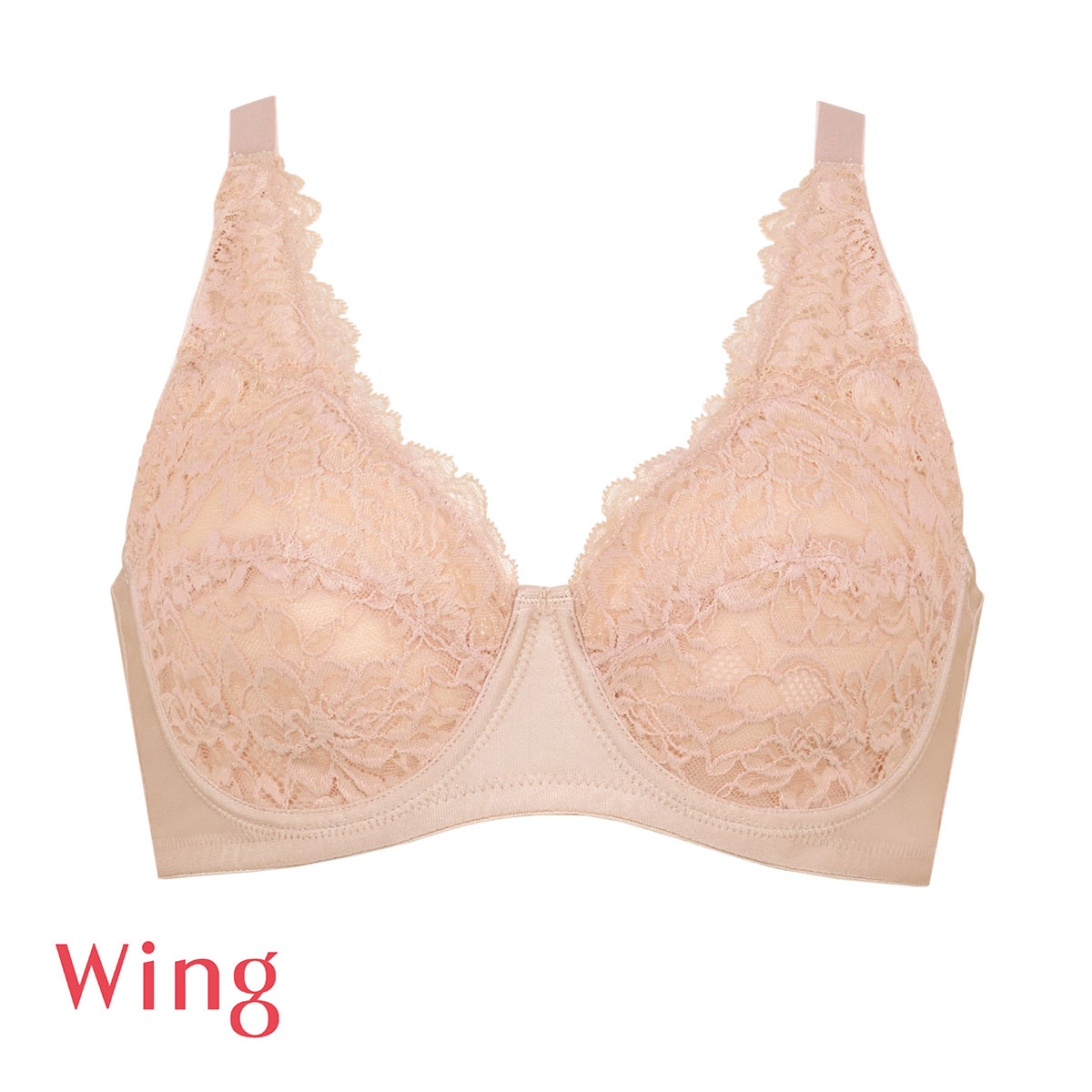 ワコール Wacoal ウイング Wing 肌あたりがやさしい フルカップ ブラジャー 外付けワイヤー E 単品(PB-ピンクベージュ-E70)