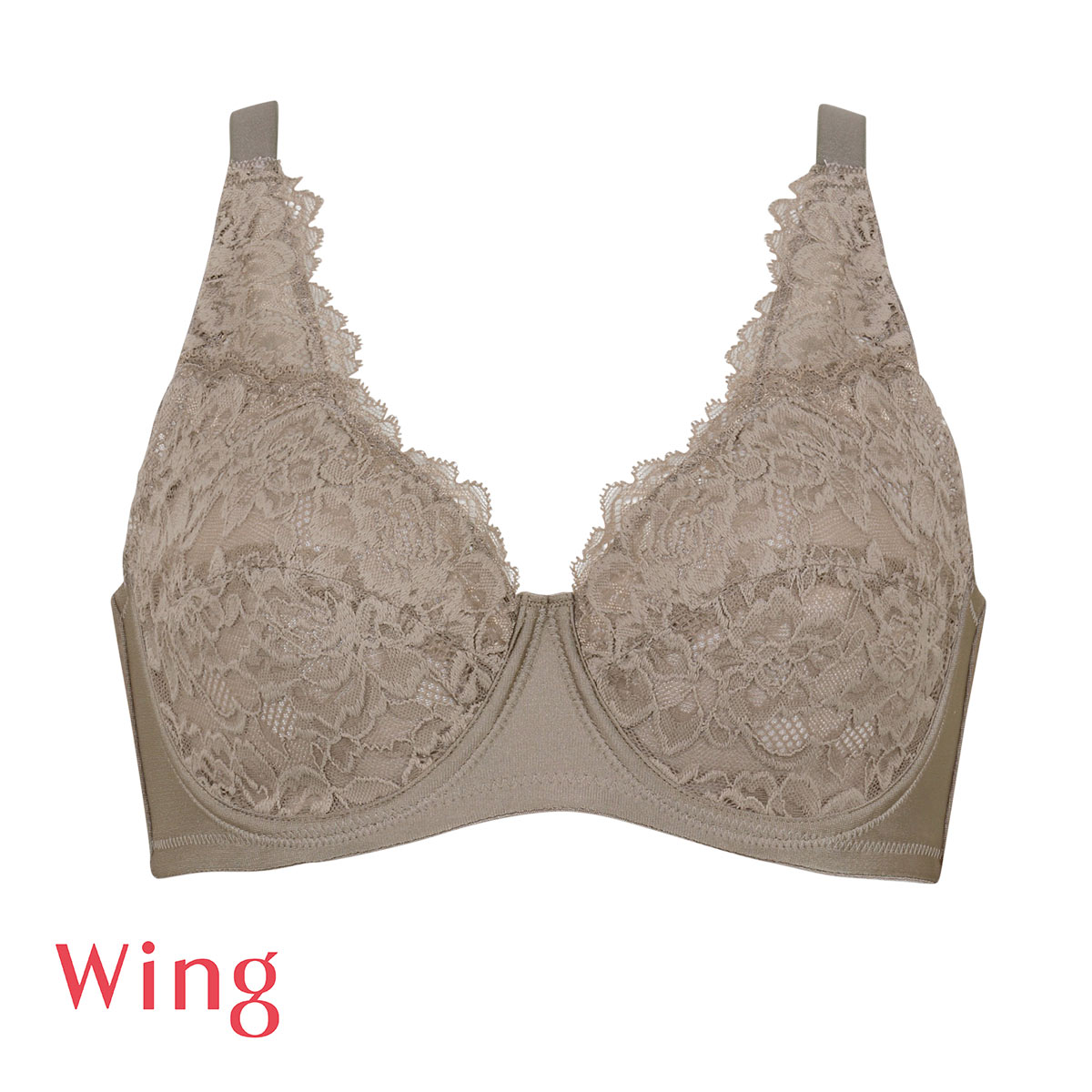 ワコール Wacoal ウイング Wing 肌あたりがやさしい フルカップ ブラジャー 外付けワイヤー E 単品(BR-ブラウン-E70)