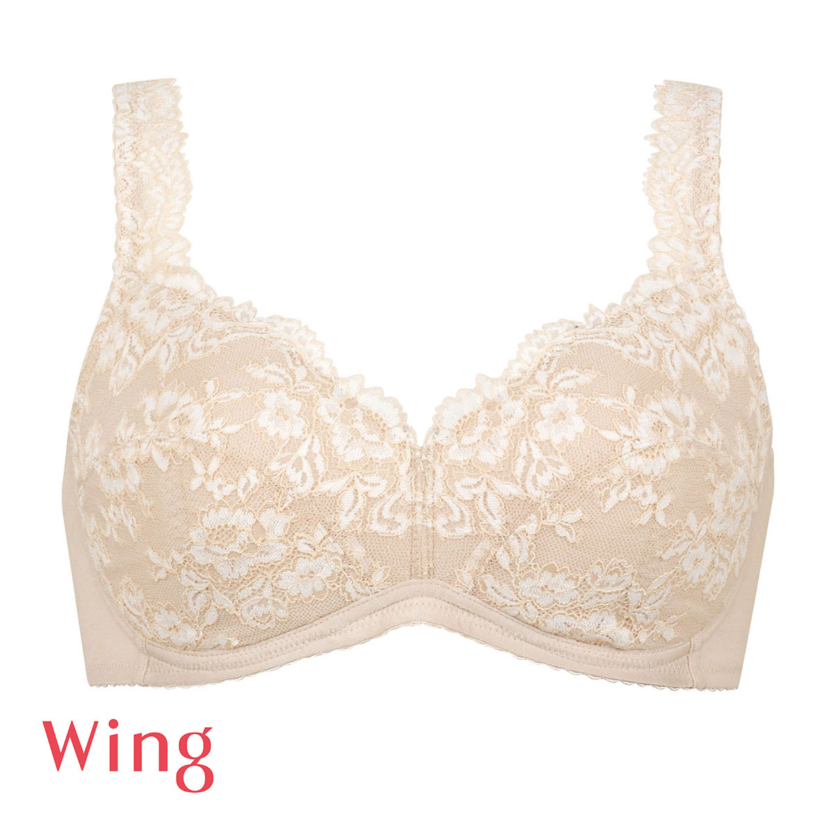 ワコール Wacoal ウイング Wing ブラジャー ノンワイヤー 自然なまるみのバストラインでやさしいつけごこち AB 単品(BE-ベージュ-A70)