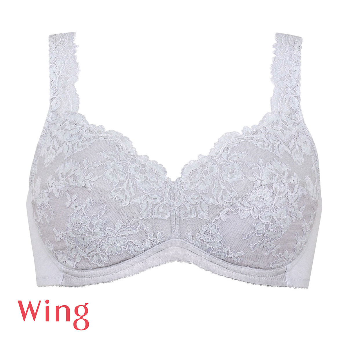 ワコール Wacoal ウイング Wing ブラジャー ノンワイヤー 自然なまるみのバストラインでやさしいつけごこち AB 単品(GY-グレー-A70)