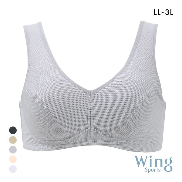 ワコール Wacoal ウイング Wing 動きやすく、さらりと快適。ウォーキングブラ LL 3L ハーフトップ ノンワイヤーブラ 吸汗速乾