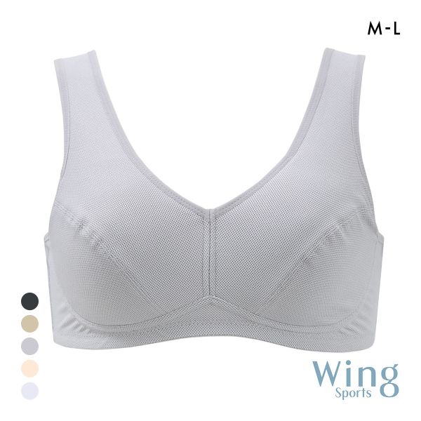 ワコール Wacoal ウイング Wing 動きやすく、さらりと快適。ウォーキングブラ ML ハーフトップ ノンワイヤーブラ 吸汗速乾