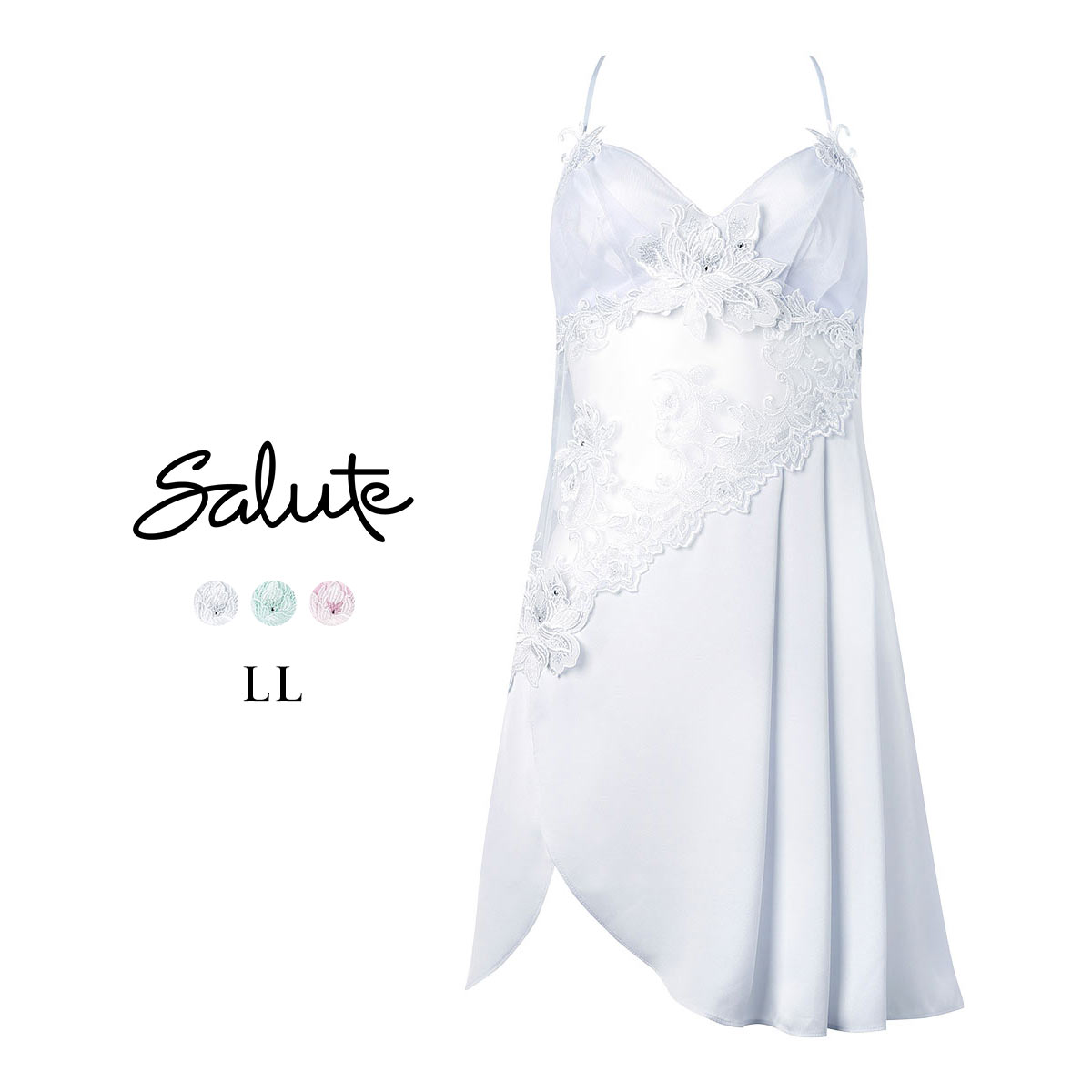 ワコール サルート 32グループ 32G ランジェリードレス LL ネグリジェ スリップ Wacoal Salute NTJ232 26SS先行プレステージ(LGY-薄グレー-LL)