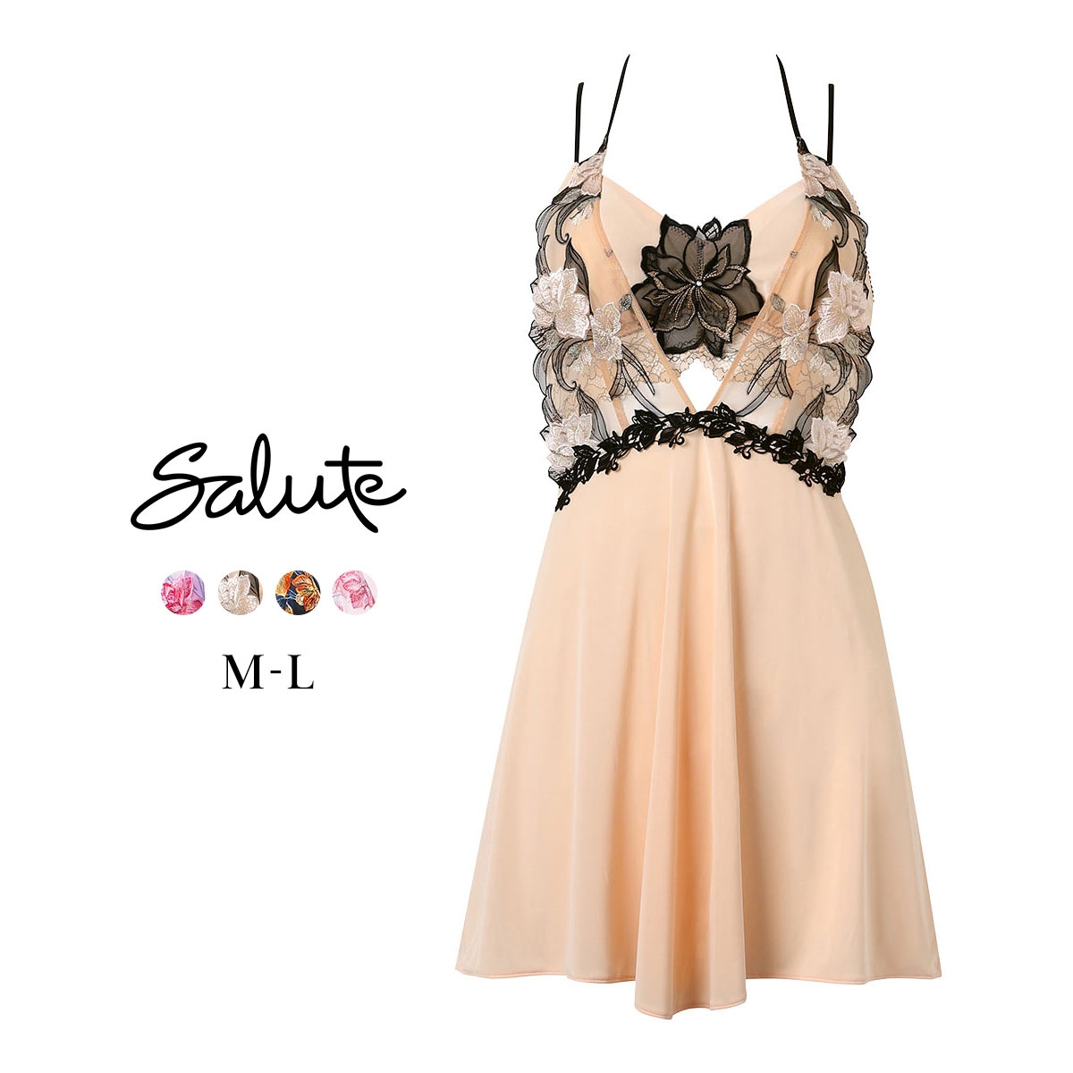 ワコール サルート 33グループ 33G ランジェリードレス ML セットアップ ブラレット スリップ Wacoal Salute NTJ233 26SSフェア(LBE-薄ベージュ-M)