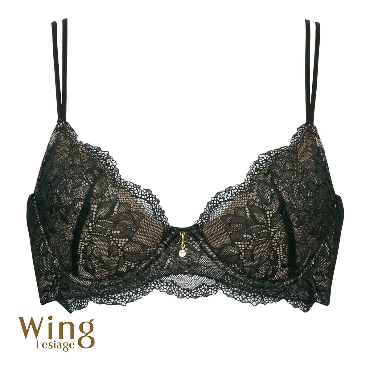 ウイング Wing レシアージュ Lesiage ChouChou de Lesi PB1000 ブラジャー DEF 単品(BK-ブラック-D65)