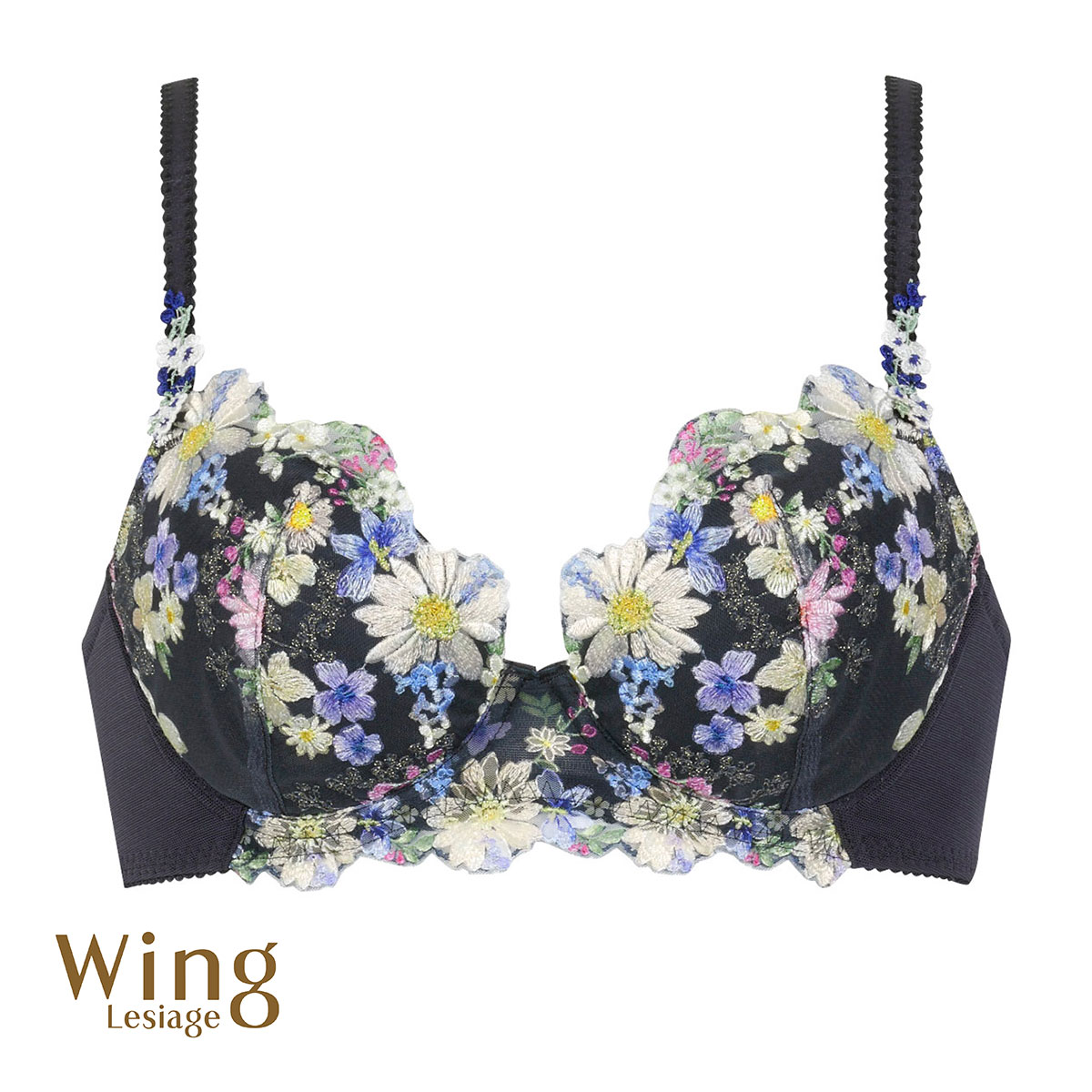 ウイング Wing レシアージュ Lesiage 23AW 2850シリーズ ブラジャー サイドすっきり G 単品(BK-ブラック-G70)