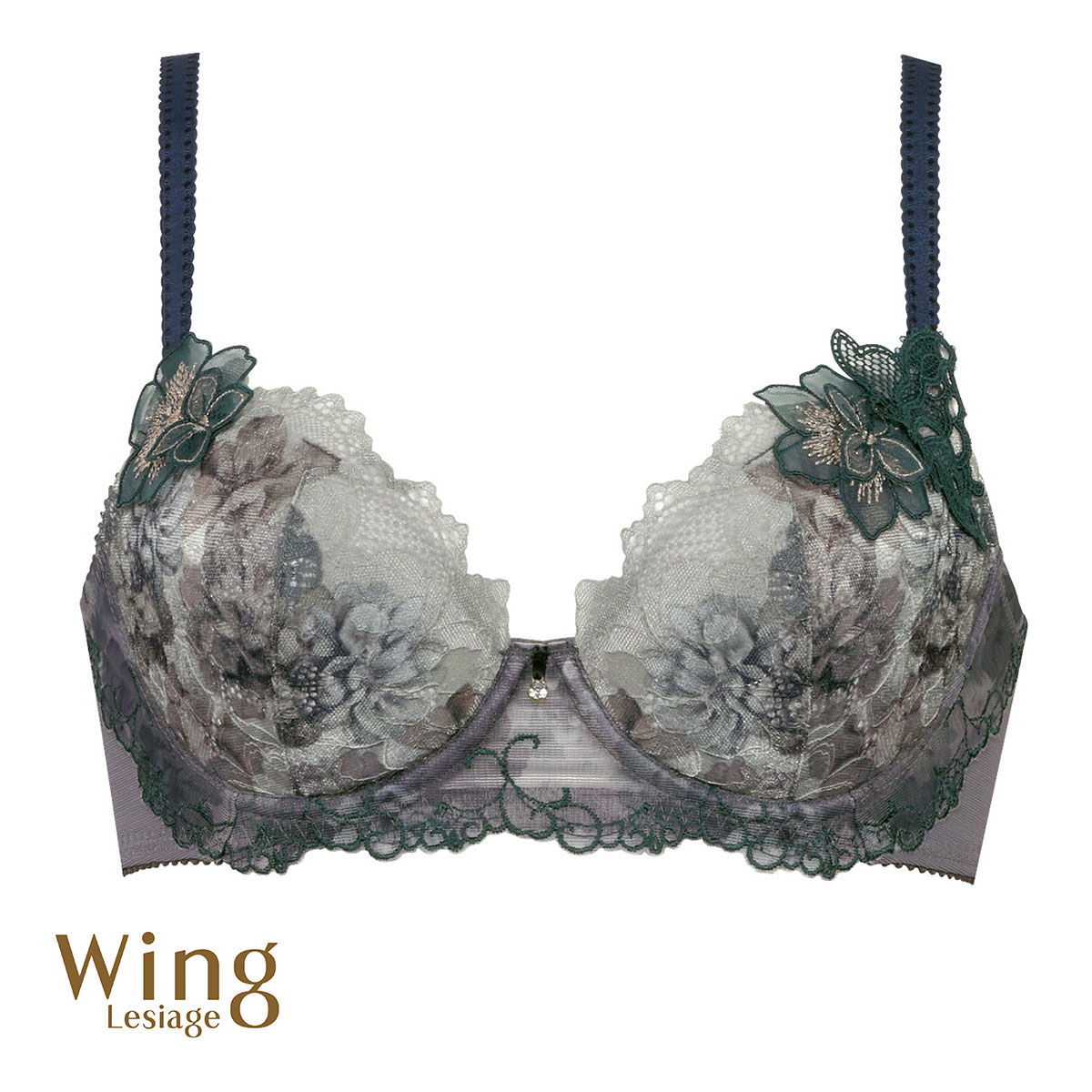 ウイング Wing レシアージュ Lesiage 2900シリーズ ブラジャー G サイドすっきりしっかりフィット PB2900 単品 大きいサイズ 24SS(GGY-グリーングレー-G70)