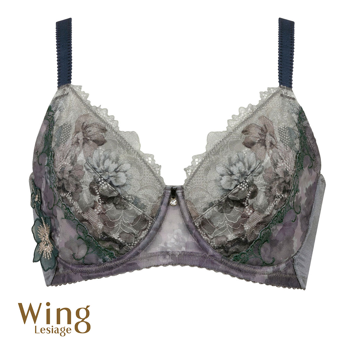 ウイング Wing レシアージュ Lesiage 2900シリーズ 小さく見せる フルカップブラジャー G PB2901単品 大きいサイズ 24SS(GGY-グリーングレー-G70)