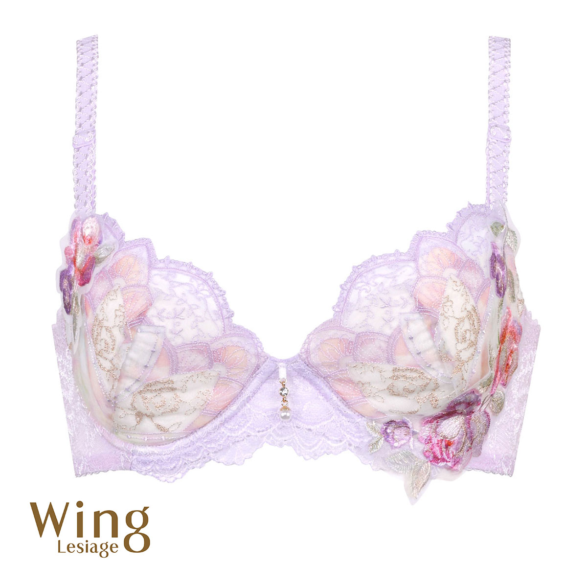 ウイング Wing レシアージュ Lesiage 24SS 2910シリーズ ブラジャー 胸ふっくらやさしくフィット DEF まる胸 単品(PU-パープル-D65)