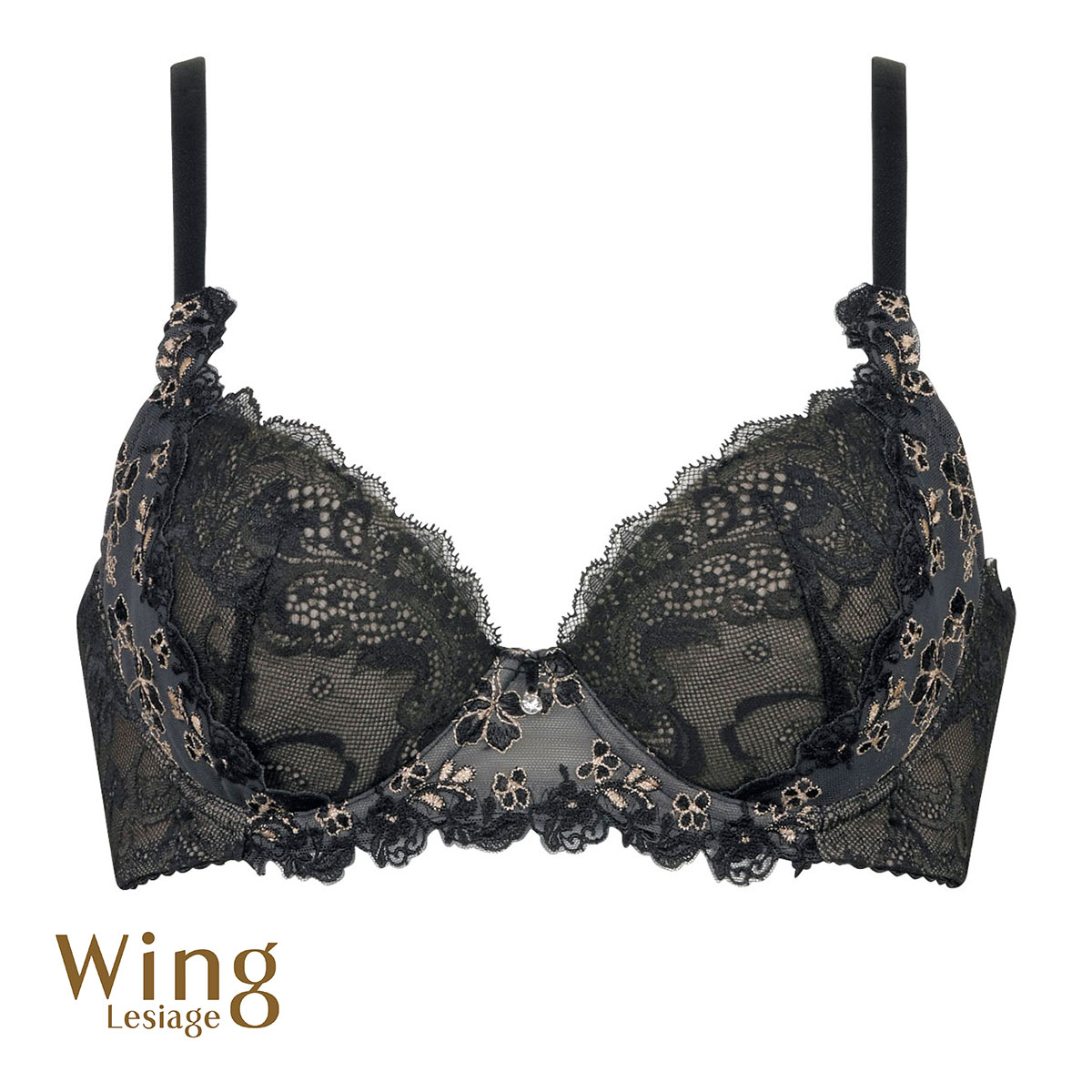 ウイング Wing レシアージュ Lesiage 24SS 2920シリーズ ブラジャー 脇すっきり 着やせフィット DEF 単品(BK-ブラック-D65)