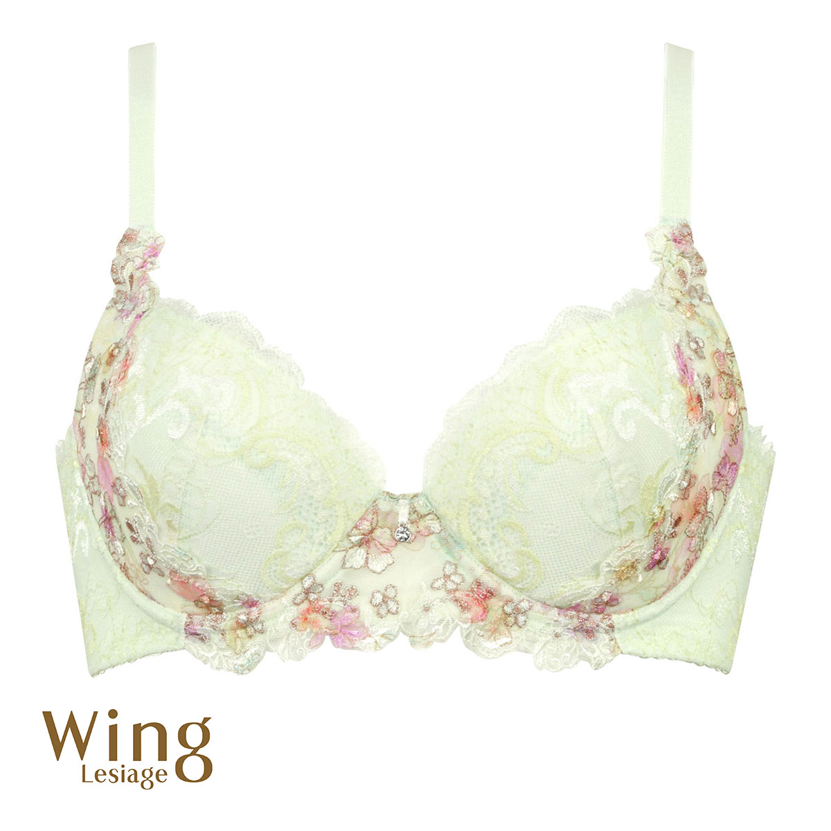 ウイング Wing レシアージュ Lesiage 24SS 2920シリーズ ブラジャー 脇すっきり 着やせフィット G 単品(GR-グリーン-G70)