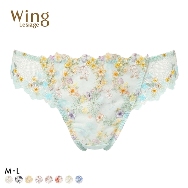 ウイング レシアージュ 2120シリーズ ショーツ M Tバック ソング バックレース Wing Lesiage 25SS(LBU-薄ブルー-M)