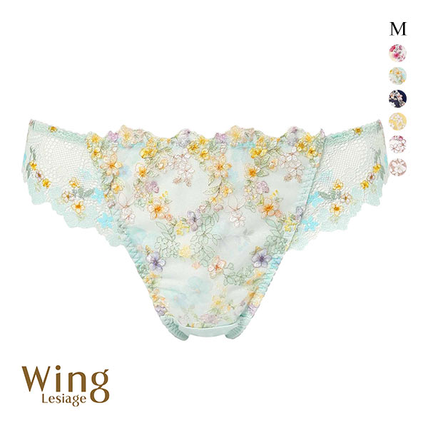 ウイング レシアージュ 2120シリーズ ショーツ M Tバック ソング バックレース Wing Lesiage 25SS(LBU-薄ブルー-M)