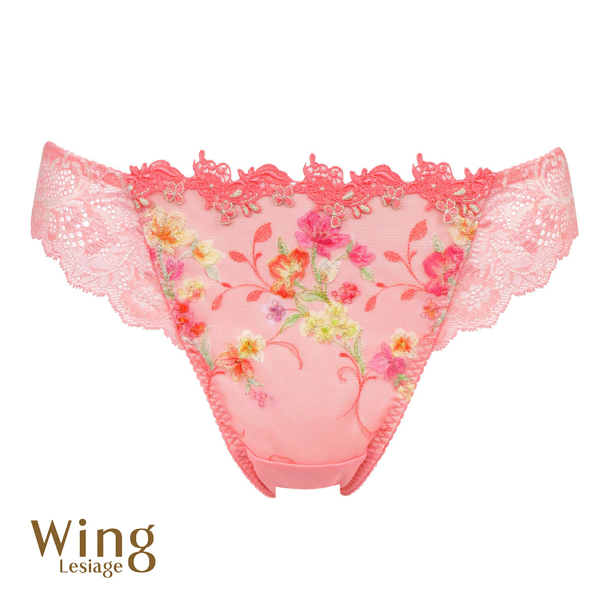 ウイング Wing レシアージュ Lesiage 24SS 2920シリーズ ショーツ M Tバック ソング バックレース 単品(OR-オレンジ-M)