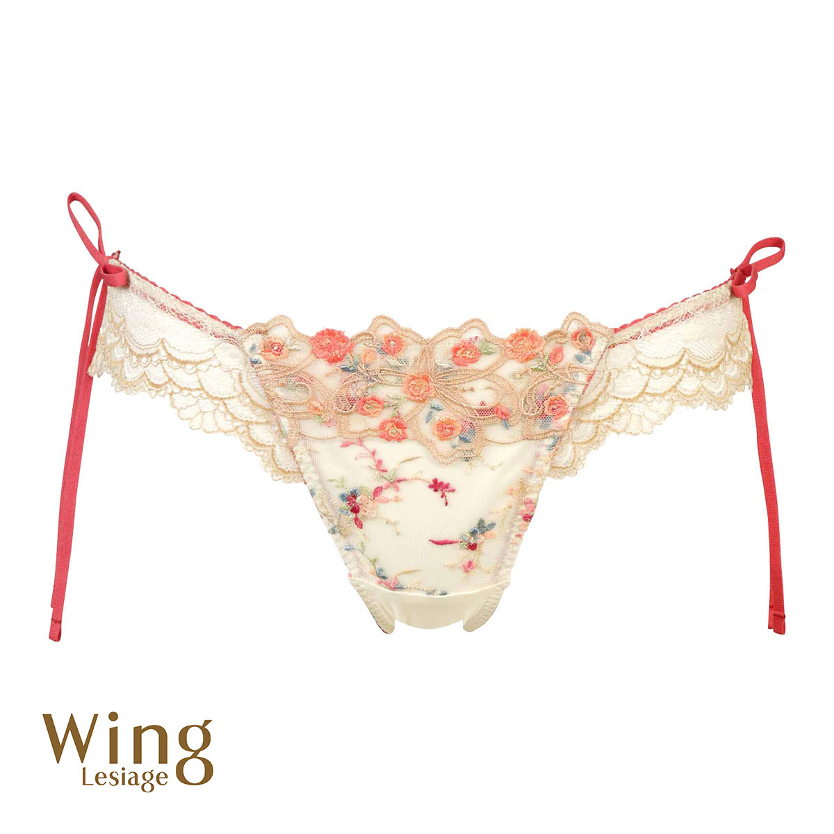 ウイング Wing レシアージュ Lesiage 24AW 2960シリーズ ショーツ M Tバック ソング サイドリボン PF2962 単品(CR-クリーム-M)