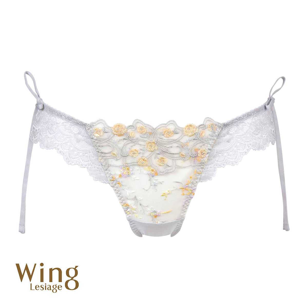 ウイング Wing レシアージュ Lesiage 24AW 2960シリーズ ショーツ M Tバック ソング サイドリボン PF2962 単品(GY-グレー-M)