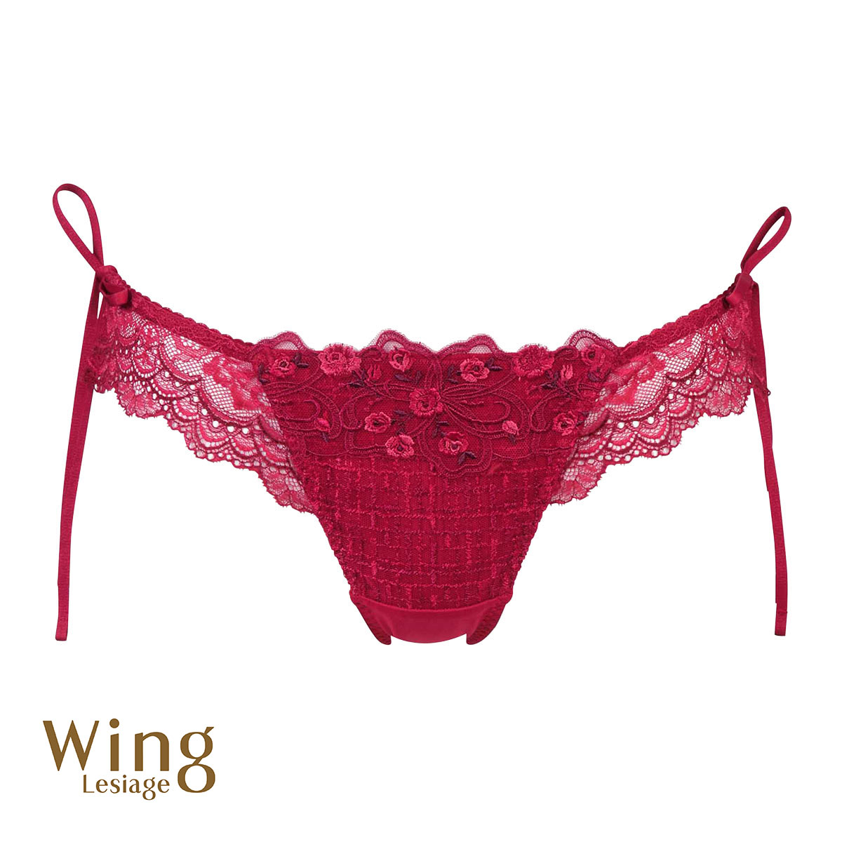 ウイング Wing レシアージュ Lesiage 24AW 2960シリーズ ショーツ M Tバック ソング サイドリボン PF2962 単品(RE-レッド-M)