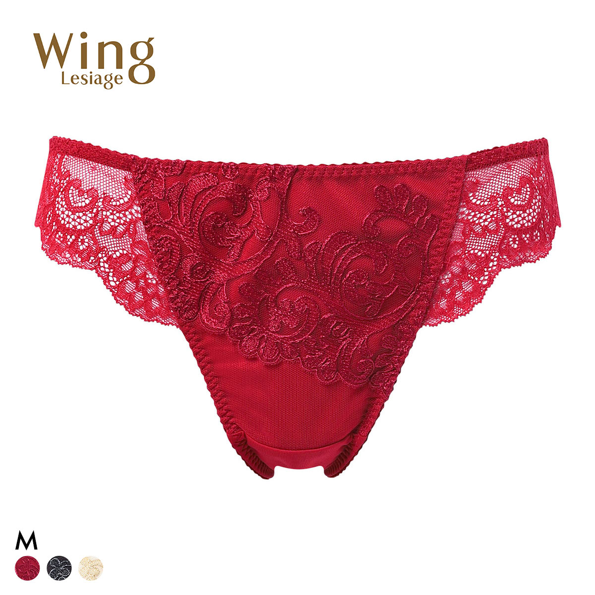 ウイング レシアージュ 8000シリーズ Tバックショーツ 総レース M PF8002 Wing Lesiage(RE-レッド-M)