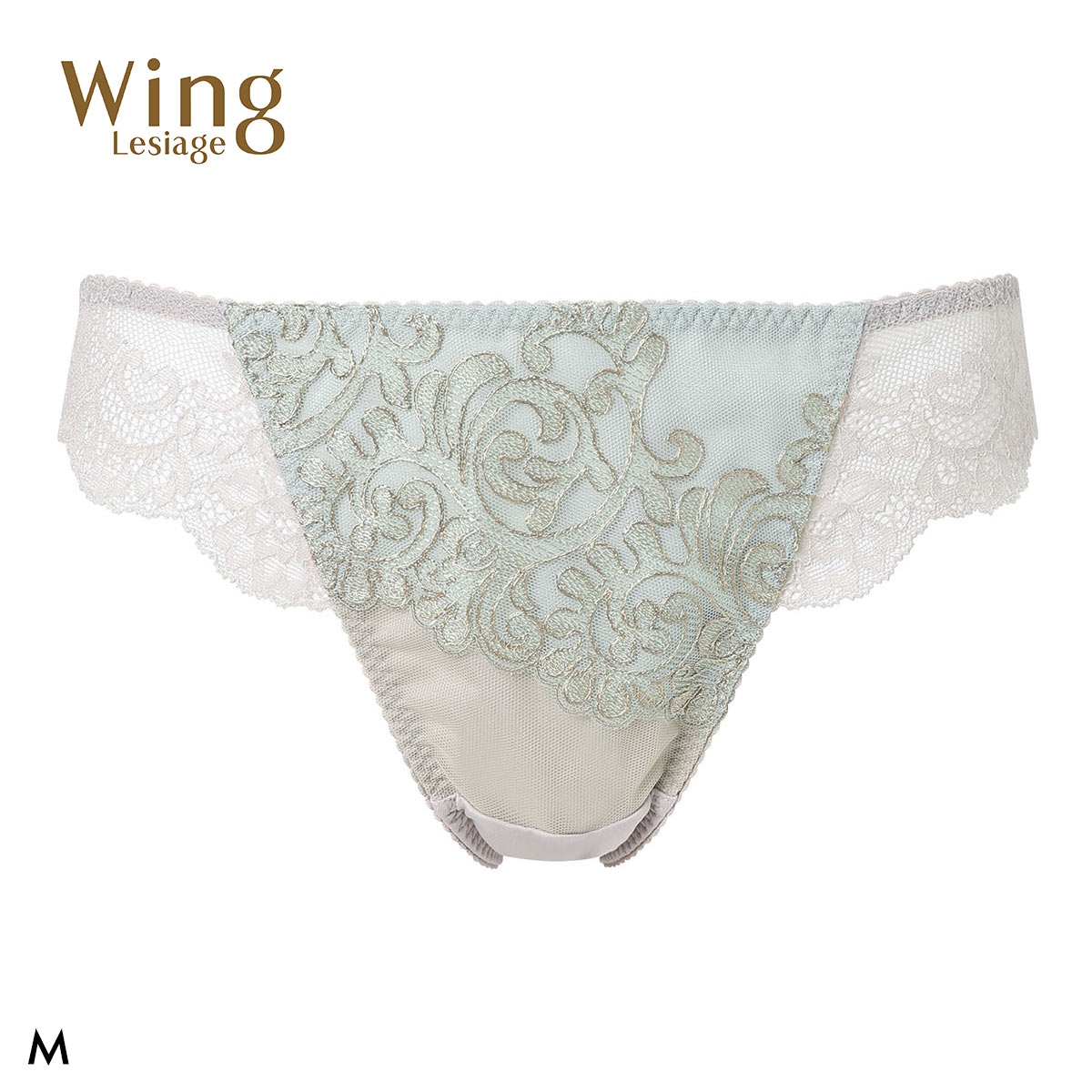 ウイング レシアージュ 8000シリーズ Tバックショーツ 総レース M PF8002 Wing Lesiage(GGY-グリーングレー-M)