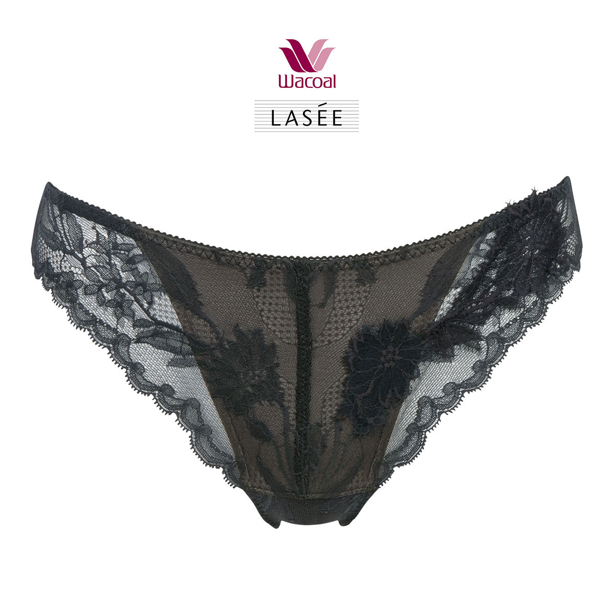 ワコール Wacoal ラゼ LASEE 16G BFA216 BFA416 BFA716 Tバックショーツ 単品 ブラジリアン 総レース ハイレッグ(BK-ブラック-M)