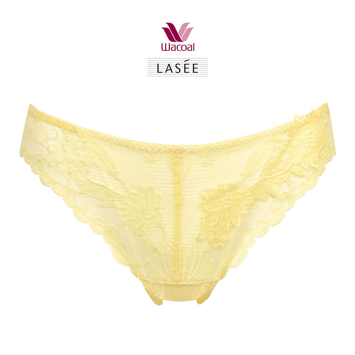 ワコール Wacoal ラゼ LASEE 16G BFA216 BFA416 BFA716 Tバックショーツ 単品 ブラジリアン 総レース ハイレッグ(YE-イエロー-M)