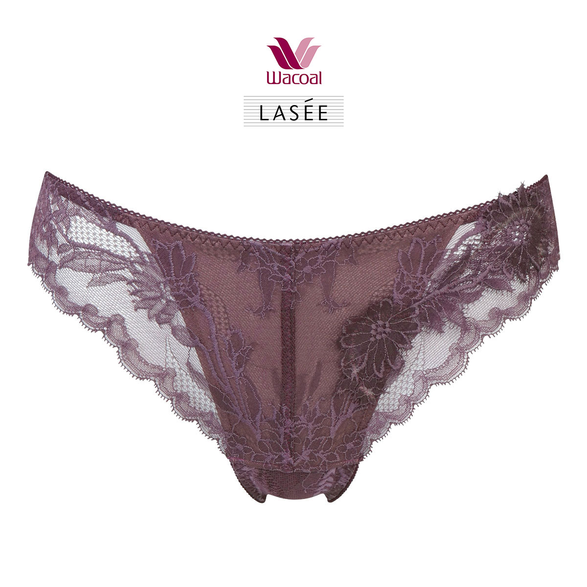 ワコール Wacoal ラゼ LASEE 16G BFA216 BFA416 BFA716 Tバックショーツ 単品 ブラジリアン 総レース ハイレッグ(WI-ワイン-M)