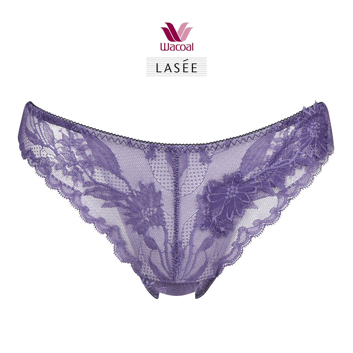 ワコール Wacoal ラゼ LASEE 16G BFA216 BFA416 BFA716 Tバックショーツ 単品 ブラジリアン 総レース ハイレッグ(VI-バイオレット-M)