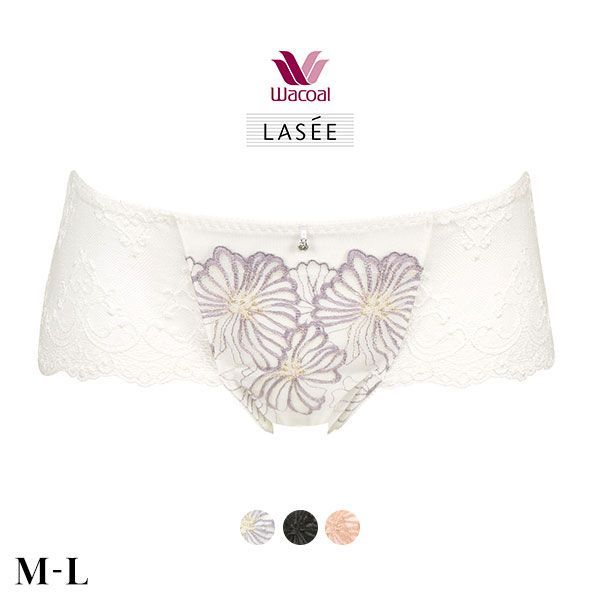 ワコール Wacoal ラゼ LASEE 38G PFA538 胸もと年齢マイナス5歳をめざすブラ ボーイレングスショーツ ML 総レース 単品