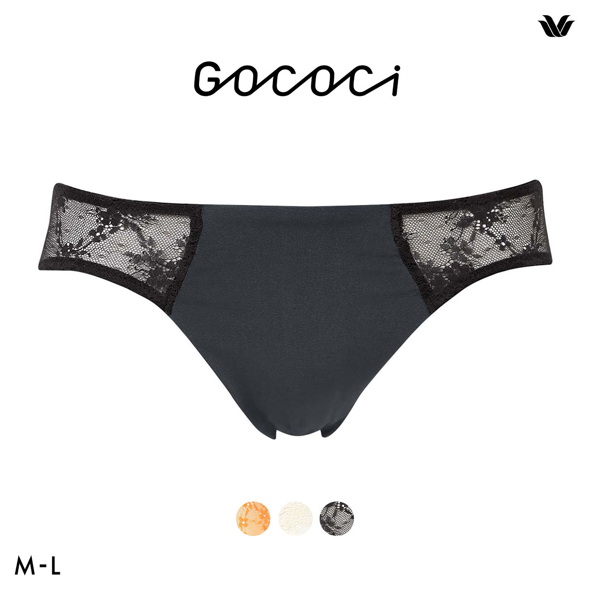 ワコール ゴコチ cooomy. クーミー PGG124 ショーツ ML レース あさめ バックレース(BK-ブラック-M)