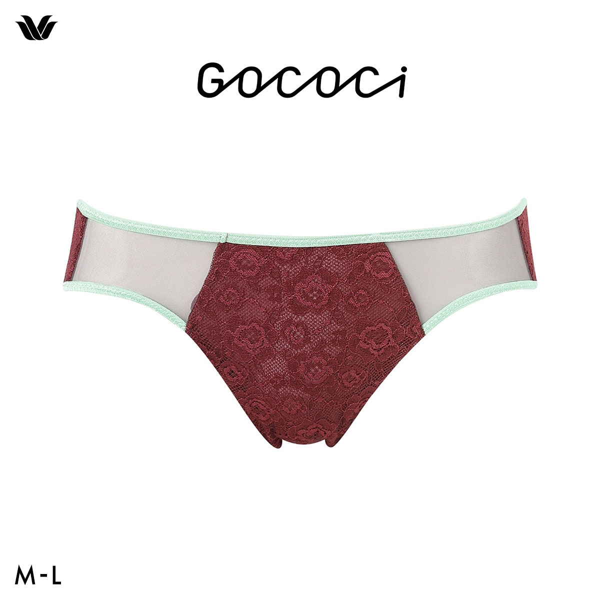 ワコール ゴコチ cooomy. クーミー ショーツ PGG125 ML レース あさめ バックレース ローライズ ハイレッグ(WI-ワイン-M)