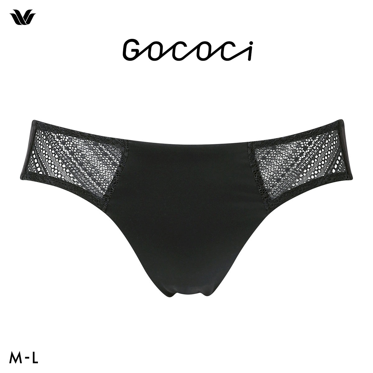 ワコール ゴコチ cooomy. クーミー ショーツ PGG126 ML レース あさめ バックレース ローライズ ハイレッグ(BK-ブラック-M)