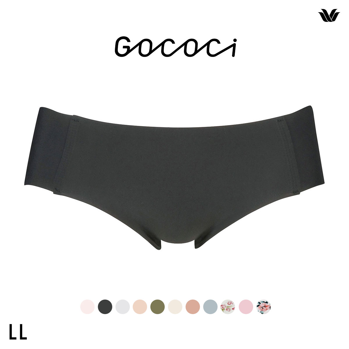 ワコール Wacoal ゴコチ GOCOCi CGG535 ショーツ ビキニ丈 ハイカット ナイロン ヘム LL 単品(BK-ブラック-LL)