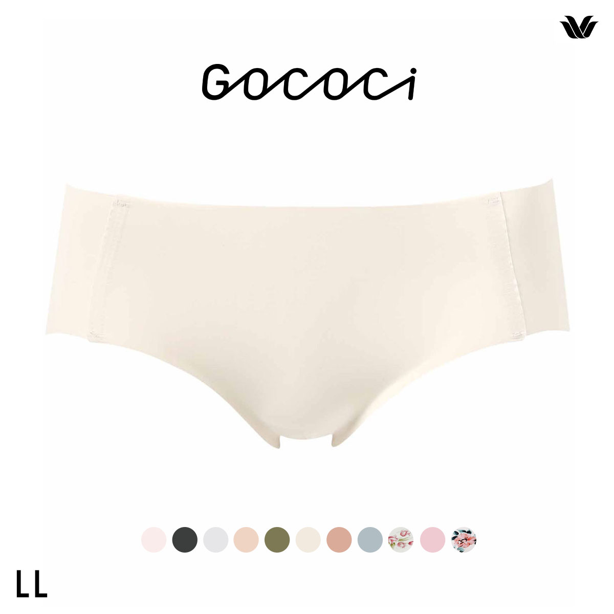 ワコール Wacoal ゴコチ GOCOCi CGG535 ショーツ ビキニ丈 ハイカット ナイロン ヘム LL 単品(OW-オフホワイト-LL)