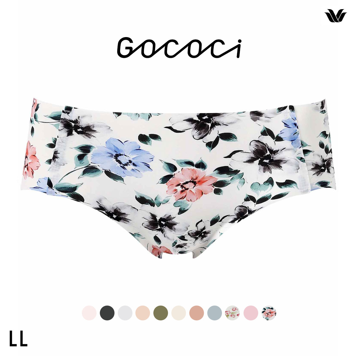 ワコール Wacoal ゴコチ GOCOCi CGG535 ショーツ ビキニ丈 ハイカット ナイロン ヘム LL 単品(WH-ホワイト-LL)