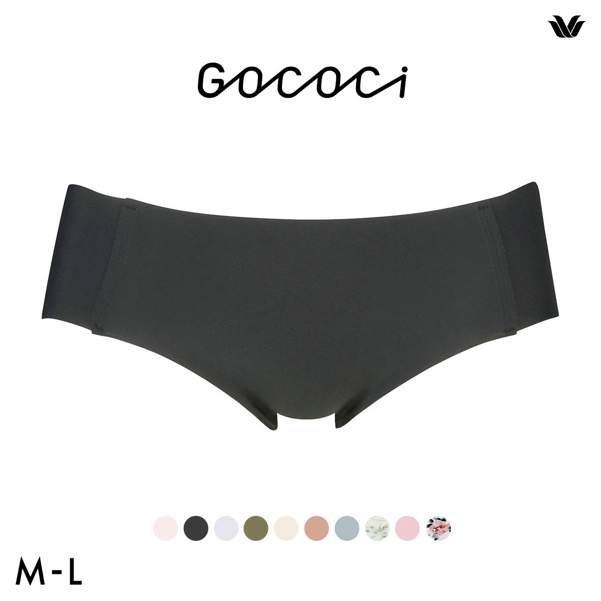 ワコール Wacoal ゴコチ GOCOCi CGG535 ショーツ ビキニ丈 ハイカット ナイロン ヘム ML 単品(BK-ブラック-M)